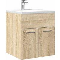 Berkfield Home Bathroom Sink Cabinet Sonoma Oak 41x38.5x46 cm Engineered Wood in Brown