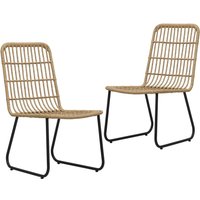 Berkfield Home Garden Chairs 2 pcs Poly Rattan Oak in Brown