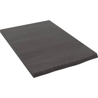 Berkfield Home Wall Shelf Dark Grey 40x60x2 cm Treated Solid Wood Oak in Brown | Size: 40 x 60 x 2 cm