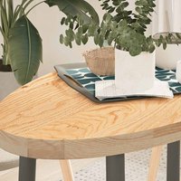 Berkfield Home Table Top 100x50x4 cm Solid Wood Oak Oval in Brown | Size: 100 x 50 x 4 cm