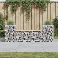 Berkfield Home Garden Bench Gabion Design 183x41x60.5 cm Solid Wood Pine in Brown