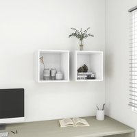 Berkfield Home Wall Cabinets 2 pcs White 37x37x37 cm Engineered Wood | Size: 37 x 37 x 37 cm