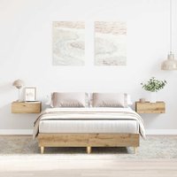 Berkfield Home Bed Frame No Mattress Artisan Oak 120x190 cm Small Double Engineered Wood in Brown