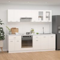 Berkfield Home 8 Piece Kitchen Cabinet Set White Engineered Wood