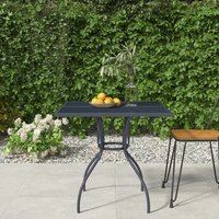 Berkfield Home Garden Table Anthracite 80x80x72.5 cm Steel Mesh in Black