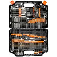 VOGREX 246pc HSS Drill Bit Set Screwdriver Bits Storage Case DIY for Wood in Black