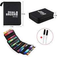 120 Dual Tip Colouring Pens Brush Pens Felt Tip Pens Colouring Pack
