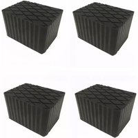VOGREX 4Pcs Ramp Jacking Rubber Blocks Set Universal Scissor Car Lift Pads 160x120x80mm in Black