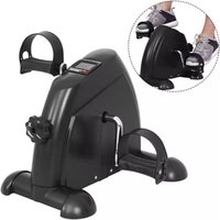 VOGREX Adjustable Mini Exercise Bike Pedal Exerciser Arm Leg Cycle Machine Resistance in Black