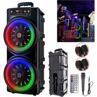 Hinsinc Portable Bluetooth Speaker Sub Woofer Heavy Bass Sound System Party Mic-6000W in Black