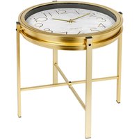 EONLION Gold Metal Analogue Clock Bedside Nightstand Side Coffee Living Room Table