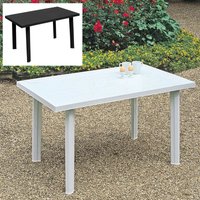 EONLION Large Summer Weather Proof Plastic Rectangle Table Garden Patio Dining Furniture in White