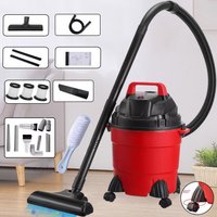 Hinsinc Heavy Duty Wet & Dry Vacuum Cleaner Wheeled 15 Litres with Hose in Red