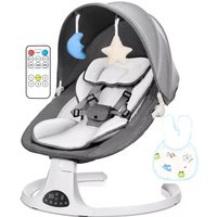 Hinsinc Bluetooth Electric Baby Swing Infant Music Cradle Bouncer Chair Rocker Remote UK in Grey