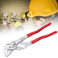 Hinsinc Household Tools 8/10/12 Inch Adjustable Water Pump Plier Plumber Pipe Wrench in Red | Size: 800mm