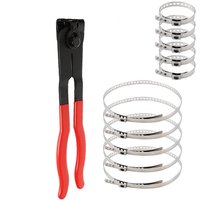 Hinsinc 42PCS Stainless Steel CV Joint Crimp Clamp With Tool Universal CV Boot Clips Kit in Red