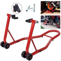 Hinsinc Red Motorbike Stand Heavy Duty Rear Motorcycle Paddock Stand New