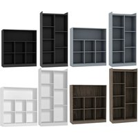 EONLION Tall 7-Cube Wooden Bookcase - Wide Storage Cabinet Shelf Unit in Light Brown