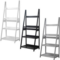 EONLION Modena 4-Tier Wooden Ladder Rack - Display Stand & Storage Shelf in White