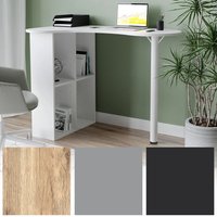 EONLION Wood Corner Desk with Bookshelf Storage Study Workstation in Black