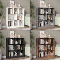 EONLION ARKA 8-Cube Asymmetrical Storage Cabinet, Wooden Organizer Bookcase in Grey
