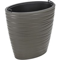 EONLION Large Plastic Garden Planter - Indoor Outdoor Flower Pot Trough in Grey
