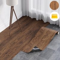 SPETLEK 5m² Floor Planks Tiles Self Adhesive Wood Effect Vinyl Flooring in Brown
