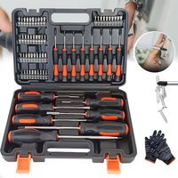SPETLEK 66x HEAVY DUTY Premium Magnetic Screwdriver Set Cross-Head Flat Heads in Black