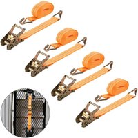 Hinsinc 4X Heavy Duty Ratchet Tie Down Straps 50mm 6 Meter Lashing 2 Ton in Orange