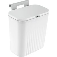 Hinsinc 9L Foldable Hanging Kitchen Bin - Wall Mounted With Lid - Food Waste in White