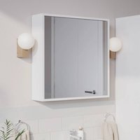 EONLION Wall Mounted Mirror 2 Door Cabinet Storage in White