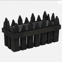 EONLION Wooden & Metal Flower Box Fence Garden Display in Black