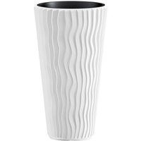 EONLION Stone Grey 1x Plant Pot Flower Planter Indoor Outdoor in White