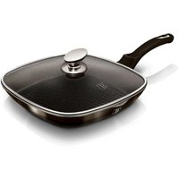 EONLION Non-Stick Grill Griddle Pan, Black Steak Skillet with Lid