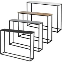 Wooden Console Table Free Standing Hallway Shelf Metal Legs