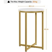 EONLION Gold Round End Table, Metal Frame Bedside Table for Living Room