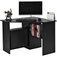 EONLION Black Computer Desk Corner Study Gaming with Shelves