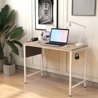 EONLION Computer Desk Study Table Home Office Desk in Beige