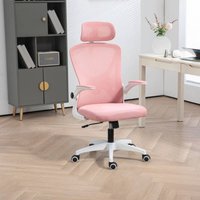EONLION Office Chair Ergonomic Mesh Back Five-Point Base in Pink