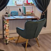 EONLION 100cm Brown Computer Desk Home Office