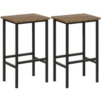 EONLION Industrial Bar Stools Set of 2, Kitchen Bar in Brown