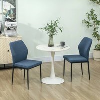 EONLION Set of 2 Dining Chairs with Curved Back Blue