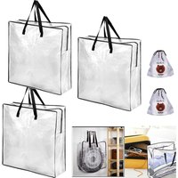 SPETLEK 3 X Storage Clear Reusable Laundry Bags