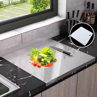 SPETLEK Stainless Steel Cutting Chopping Board Dough Board in Silver