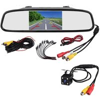 SPETLEK 4.3"LCD Car Mirror Monitor Camera Reversing Backup Rear View Kit in Black