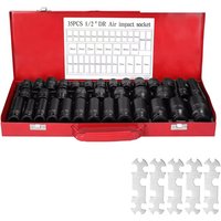 SPETLEK 40 Pcs Car Truck Deep Impact Socket Set 1/2" Drive 8- 32mm Metric in Black