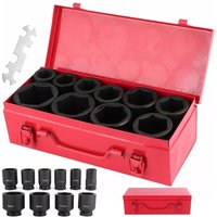 SPETLEK 11Pcs 3/4" DRIVE DEEP IMPACT Socket Set 22-50mm UK in Black