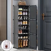 Hinsinc Shoe Rack Storage Cabinet Hallway DIY Cube Cabinet in Grey | Size: Small