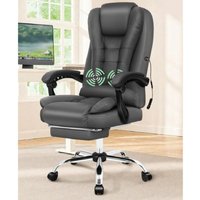 Hinsinc Executive Desk Chair 2Point Massage High Back Office Swivel Chair in Beige