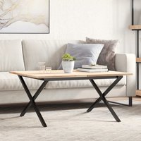 Berkfield Home Coffee Table Legs X-Frame 80x70x43 cm Steel in Black | Size: 80 x 70 x 43 cm